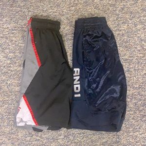2 pairs of Boys (Size Small) AND1 bball shorts